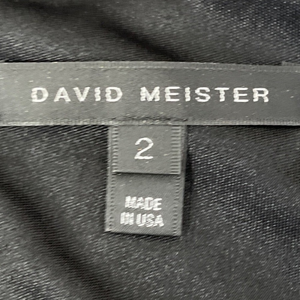 David Meister Illusion Dress Black Gold Metallic Lace Sheer Knee Length Size 2 - Picture 7 of 12